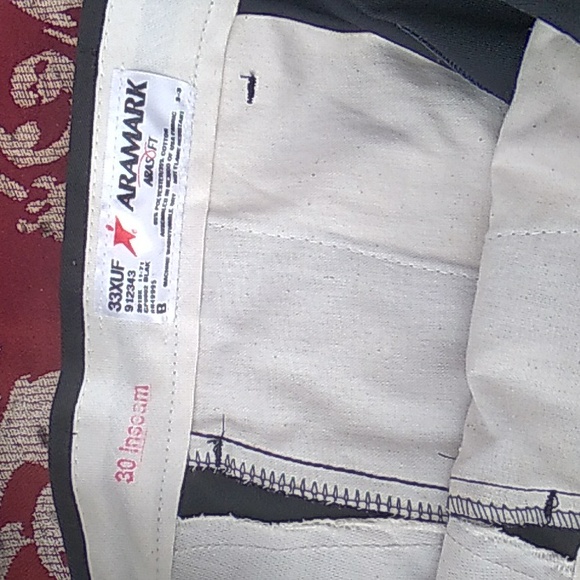 🛠 WORK PANTS BLACK  Lot Aramark 33 X 30 - Picture 3 of 16
